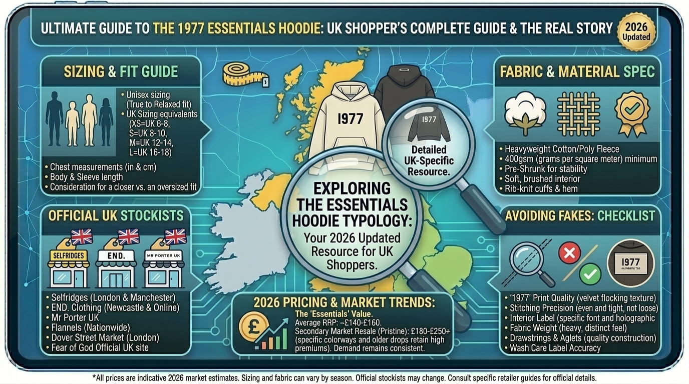 1977 Essentials Hoodie: UK Prices, Sizing & Where to Buy