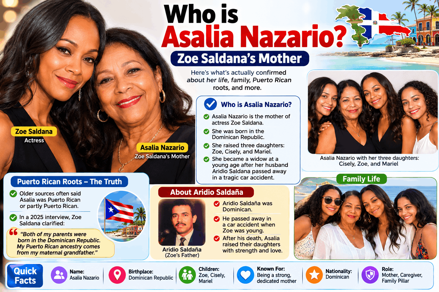 Asalia Nazario: Everything Known About Zoe Saldana’s Mother