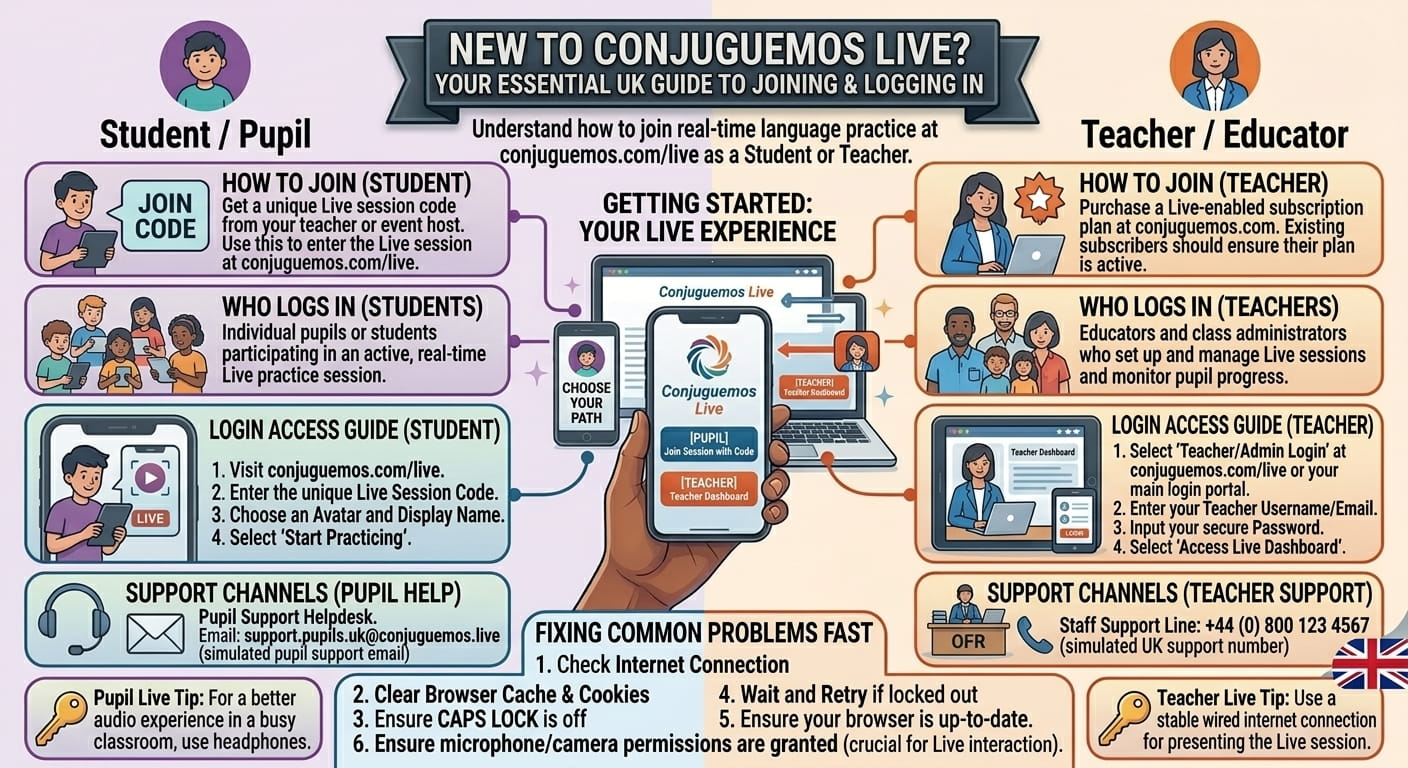 Conjuguemos Live: How to Join, Log In & Play (2026)