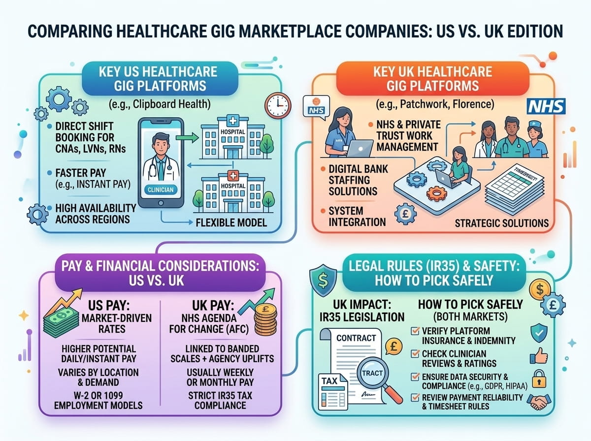 Healthcare Gig Marketplace Companies: US vs UK Guide 2026