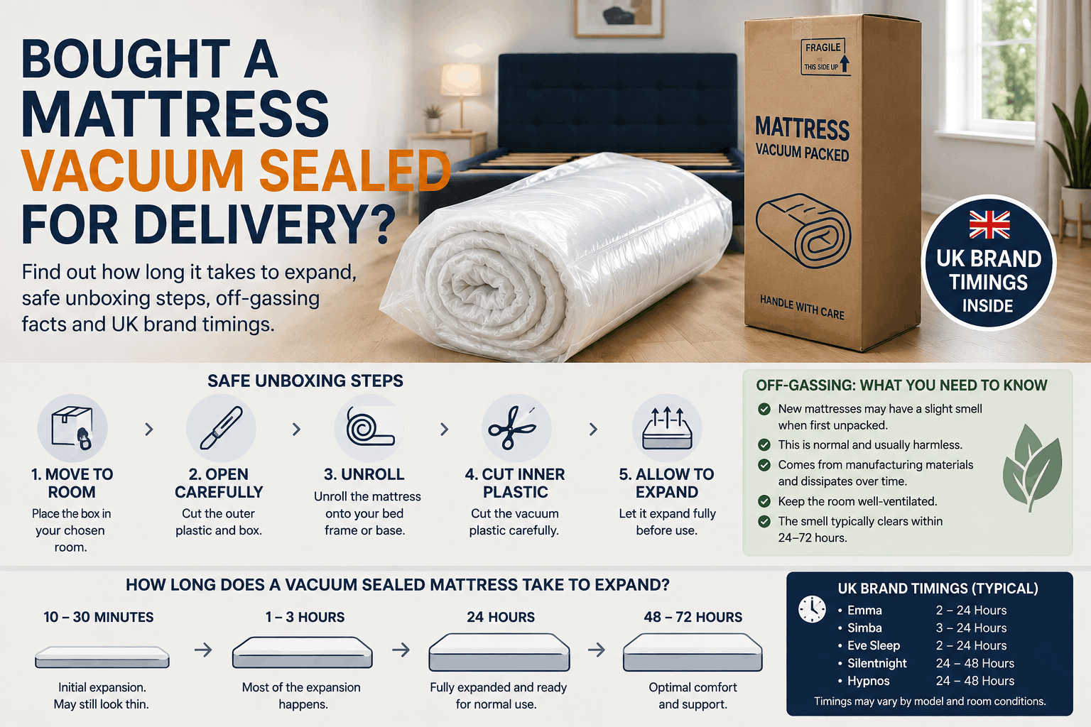 Mattress Vacuum Sealed: How Long to Wait & Unbox Safely