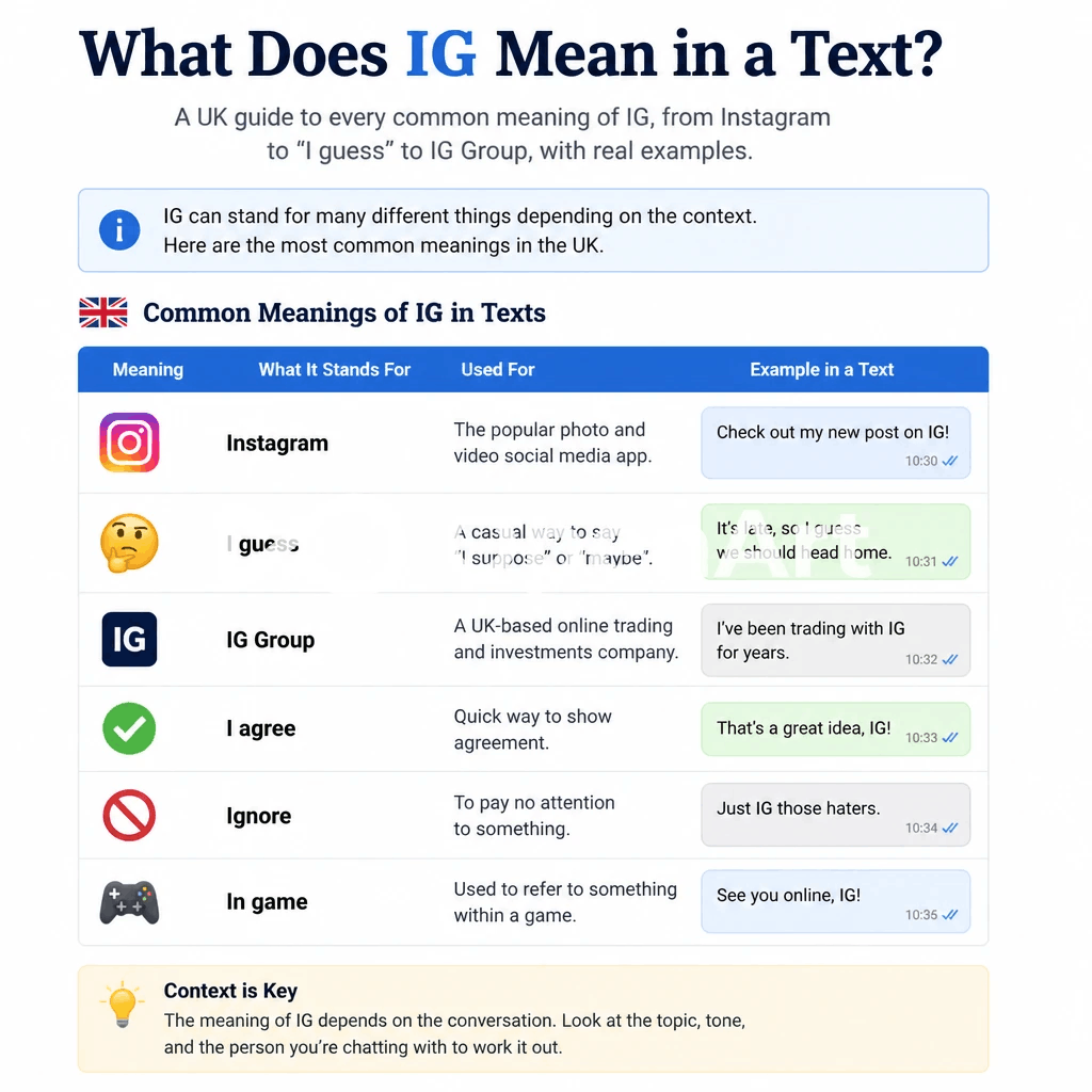 What Does IG Mean? Text, Instagram and Slang Explained (UK)